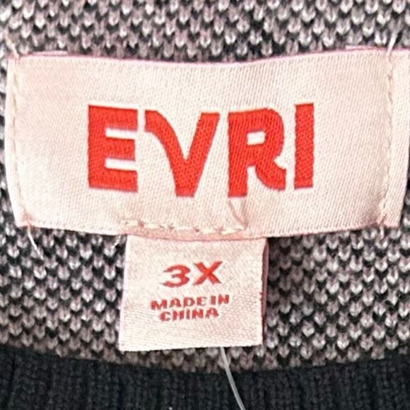 NWT Evri Sweater Womens 3X Black Cream Animal Print Crew Neck Pullover Oversized - Picture 12 of 16